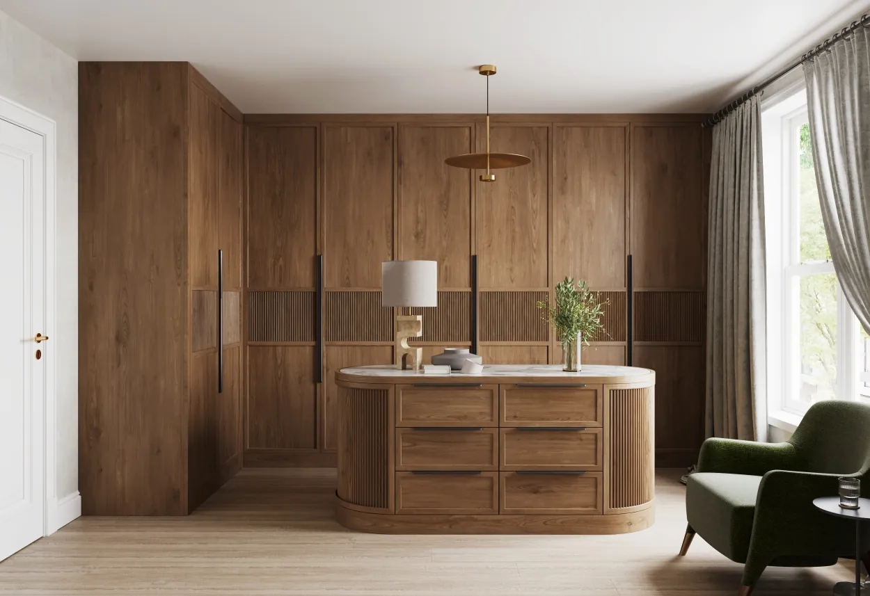 Fitted Wardrobe — Wooden Finish